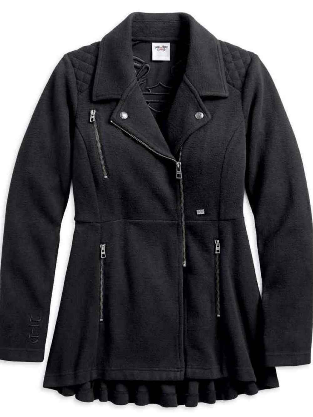 Harley-Davidson Black Women's Moto-Style Cotton Zip Jacket